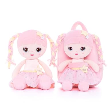 Lazada Girls Backpack with Doll Toddler Toys Baby Girls Gifts Rag Dolls Backpack 9.5“ - Image 4