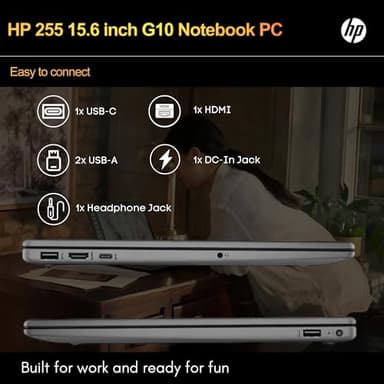 HP 255 G10 Laptop for Home or Work, 16GB RAM, 1TB SSD, 15.6" Full HD, Ryzen 3 7330U (Beat Intel i5-1135G7), HDMI, USB-C, Windows 11 Pro, Business and Fun Ready - Image 6