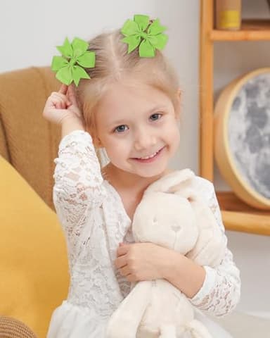 Choicbaby 60pcs 3 Inches Boutique Grosgrain Ribbon Pinwheel Hair Bows for Baby Girls, Toddler Bows Hair Clip Birthday Gifts In Pair - Image 4