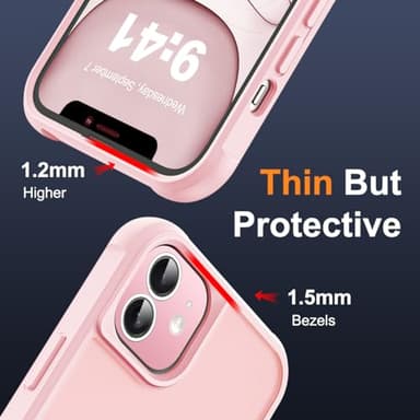 SKYLMW Compatible with iPhone 11 Case with Invisible Magnetic O-Ring Stand [Compatible with MagSafe][Great Grip Feeling], Pink - Image 6