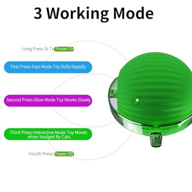 AnyEnjoy Interactive Cat Toys for Indoor Cats,Automatic Cat/Kitten Toys for Bored Indoor Adult Cats,Motion Activated (Green) - Image 3
