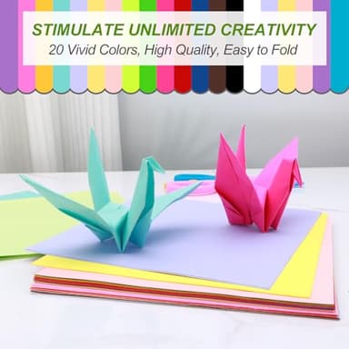 Origami Paper 200 Sheets,20 Colors 6 Inch Square Colored Paper for Crafts,Double Sided Origami Folding Paper for Arts and DIY Projects,15x15cm - Image 3