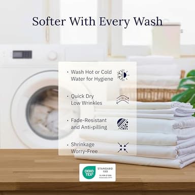 California Design Den Queen Fitted Sheet Only - 100% Cotton 400 Thread Count Sateen, Deep Pocket Fitted Sheet Queen, No-Pop Off Elastic - White - Image 6