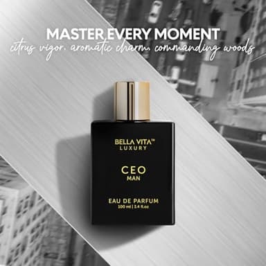BellaVita Luxury CEO Man Perfume for Men (3.38 fl.oz) | Long-Lasting Men's Perfume with Lemon, Lavender, Tonka Vetiver & Moss Fragrance for Man | CEO Parfum for Men | Vegan & Cruelty-Free Fragrance - Image 2