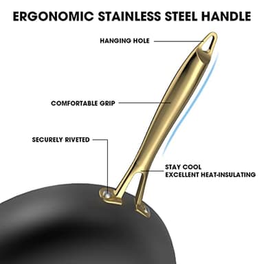 imarku Cast Iron Skillets, 12 Inch Cast Iron Pan, Professional Non Stick Frying Pans Long Lasting Nonstick Frying Pan Nonstick Pans Stay Cool Handle Easy Clean, Unique Birthday Gifts for Women/Men - Image 5