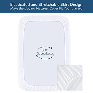 Mini Crib Mattress Protector Cover 38" x 24", 2 Pack Waterproof Mini Crib Mattress Pad Sheets for Babyletto, Dream On Me, Delta, Quilted Cotton Terry Surface - Image 4