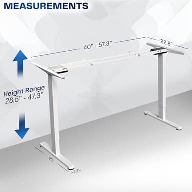 VIVO Dual Motor Electric Sit Stand Desk Frame, 220 lbs Capacity, Memory Controller Height Adjustment, Frame Only, White, DESK-E-200W - Image 3