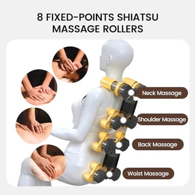 Real Relax 2024 Massage Chair Zero Gravity Full Body Airbags, 8 Fixed Points Massage Rollers with 6 Auto Modes, Bluetooth, Foot Rollers, Heater, Black - Image 5