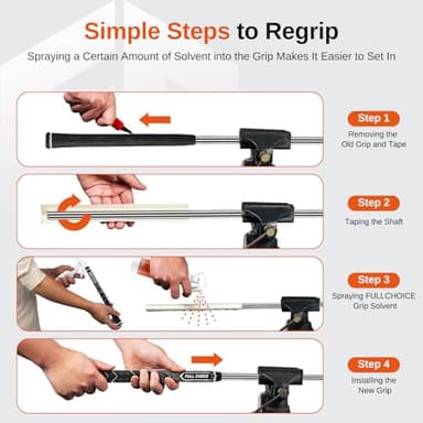 Full Choice Rubber Golf Grips 13 Pack, High Traction and Feedback, Non-Slip, Advanced Texture Control, 13 Grips Set, white, Mid Size, RG01 Golf Club Grips - Image 7