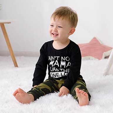 YALLET 18-24 Months Baby Boy Clothes Toddler Fall Winter Outfit Letter Print Long Sleeve Clothing 2PC Infant Hoodie Sweatshirts + Pants Set, Black - Image 4