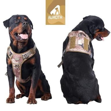AUROTH Tactical Pet Harness for Large Dogs No Pull Adjustable, Reflective K9 Working Training Easy Control Vest Military fpr Service Dog Desert Camo L - Image 3