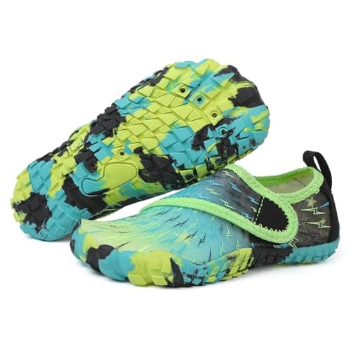 ANYUETE Water Shoes for Kids Boys Girls Aqua Socks Barefoot Beach Sports Swim Pool Outdoor Quick Dry Lightweight Green Little Big Kid 3 Big Kid - Image 1