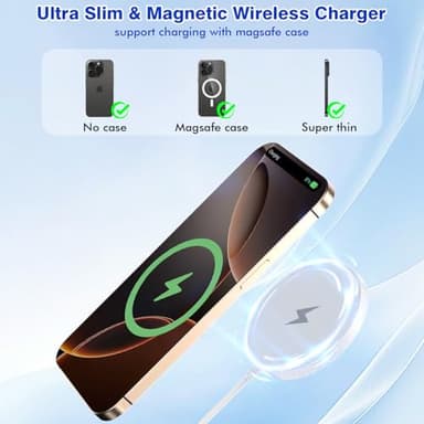 [Apple MFi Certified]Magnetic Wireless Charger Apple Mag Safe Charger,15W 6FT Fast Wireless Charging Pad for Apple iPhone 16 Pro Max/16 Pro/16 Plus/15 Pro Max/14/13/12/AirPods3/2/Pro/Pro2,Charging Pad - Image 6