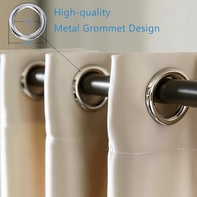 ORINOVA Beige Living Room Blackout Curtains for Bedroom Kitchen 2 Panels Set Thermal Insulated Curtains for Nursery 34x36 Inch Length Home Décor - Image 4