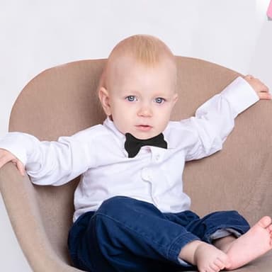 SOBOWO Baby White Collared Shirt Infant Boys Christening Formal Dress Shirt Bodysuit Long Sleeve Button Up One-Piece Romper Jumpsuit Wedding Party 0-24M(6-9 Months, White) - Image 5