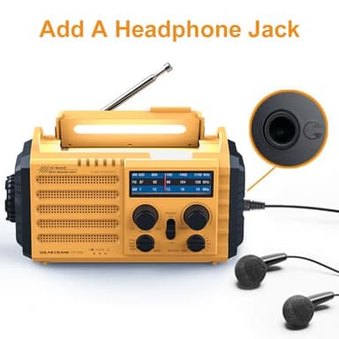 Raynic Weather Radio, 5000mAh/18500mWh NOAA Weather Radio, Solar Hand Crank Emergency Radio with AM/FM/SW/NOAA Weather Alert, Flashlight, Reading Lamp, Cell Phone Charger and SOS Siren - Image 3