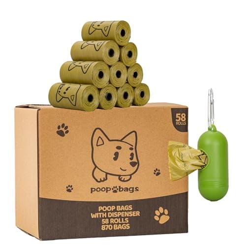 Lesibag Scented Dog Poop Bags With Dispenser, Strong and Leak-proof Waste Bags for Pets, 870 Count (58 Packs of 15), 13 Inch x 9 Inch (Khaki) - Image 1