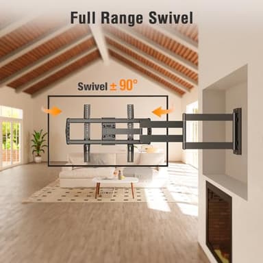 ELIVED Long Arm TV Wall Mount for Most 42-75 Inch TVs, 37.9 Inch Long Extension Corner TV Mount, Full Motion Wall Mount tv Bracket Swivel and Tilt, Holds up to 99 lbs. Max VESA 600x400mm, YD3038 - Image 3