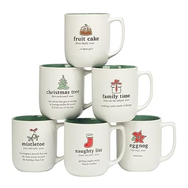 Certified International Christmas Fun Green Sayings 16 oz. Mugs, Set of 6 Assorted Designs - Image 8