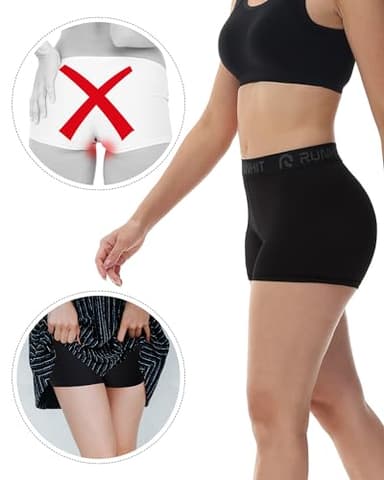 Runhit 3 Pack Compression Shorts for Women High Waisted 3" Volleyball Shorts Womens Spandex Shorts Workout Athletic Yoga Black Black Black L - Image 4