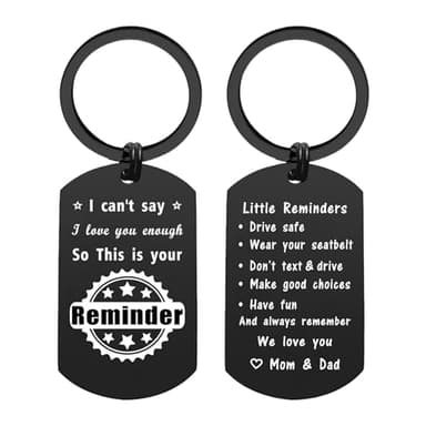 EE&YU Driver Safe Keychain for Son Daughter - New Driver Reminder Gifts from Love Mom Dad, Mental Health Gifts for Teen Boys Girls - Image 1