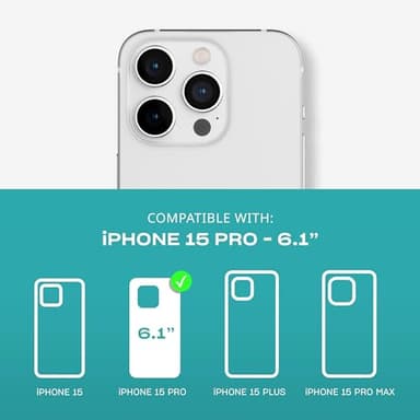 Tech21 Evo Crystal Kick case for iPhone 15 Pro - Compatible with MagSafe - Impact Protection Case - White - Image 2