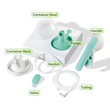 Willow Wave - Wearable Manual Breast Pump - Fits Fully in Bra - Ergonomic Handle - 24mm Soft Silicone Flange - Wearable Breastfeeding Pump - Hospital Grade Suction - Postpartum Essentials - Holds 5oz - Image 9