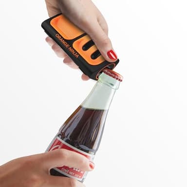 Orange Ninja Mini Knife Sharpener - Coarse & Fine Blade Sharpener, Sharpening System- Knife Sharpeners for Kitchen Knives, Pocket Kitchen Knives Sharpeners with Bottle Opener & Fridge Attachment - Image 6