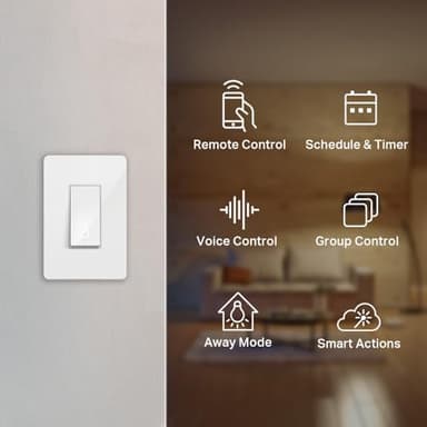 Kasa Smart Light Switch HS200P3, Single Pole, Needs Neutral Wire, 2.4GHz Wi-Fi Light Switch Works with Alexa and Google Home, UL Certified, No Hub Required, 3-Pack , White - Image 2