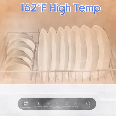 JLYNOWPT Countertop Dishwasher Portable Dishwasher with 5L Built-In Water Tank Mini Dish Washer with 5 Washing Programs and 360° Dual Spray for Small Apartments and Rvs - Image 4