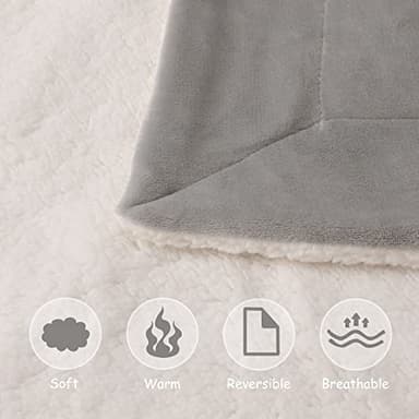NANPIPER Baby Sherpa Blanket,Warm Toddler Throw Blanket,Soft Newborn Fleece Blanket for Winter (Light Grey,30x40 inches) - Image 5