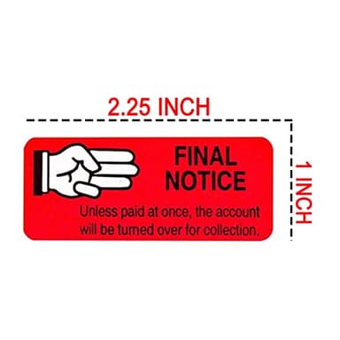 YOUOK 1x2.25INCH Receivable Collections Stickers for Billing, Collections, Final Notices & Accounting - Image 2
