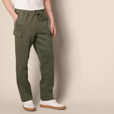 Amazon Essentials Men's Cargo Fleece Sweatpant with Open Hem, Olive Heather, Medium - Image 2