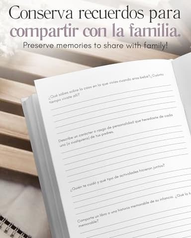Abuela, comparte tu historia conmigo (Tapa dura): 250+ Preguntas, Libro de recuerdos y memorias, Regalo para Abuela de nietos, Día de la Madre, Cumpleaños, Aniversario y Navidad. (Edición en español) - Image 4