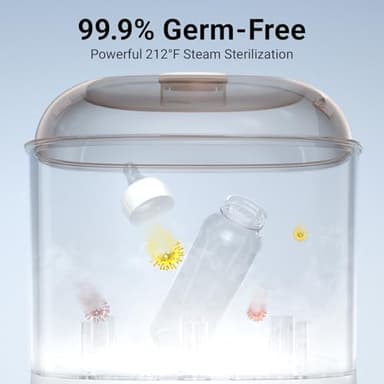 Bear Bottle Sterilizer and Dryer, 2 Layers Large Electric Steam Baby Bottle Sterilizer, Fast Bottle Sanitizer and Dryer for All Bottles & Accessories, Time-Saving Design - Image 5