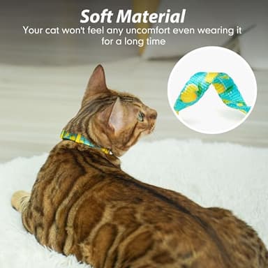 azuza AirTag Cat Collar Breakaway, Integrated Cat Collar with Air Tag Holder Safety Lightweight GPS Tracker Holder for Cats, Lemon, Cats (8-12inch) - Image 4
