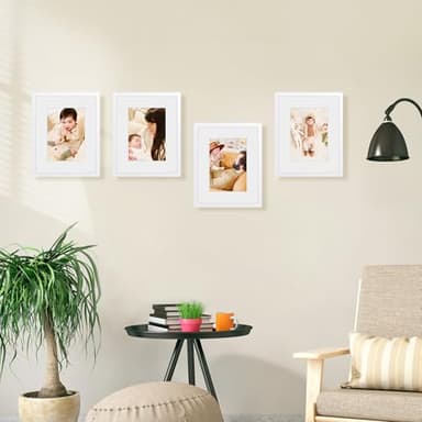 Lavezee 8x10 White Picture Frame Set of 10, Bulk Collage Frames for Photos 5x7 with Mat or 8x10 without Mat, Table Top and Wall Mounting Decor - Image 7