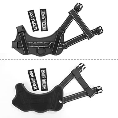 voopet Service Dog Harness, Emotional Support Pet Vest Harness, Reflective Breathable and Adjustable No-Pull ESA Dog Harness for Small Medium Large Dogs (with 4 PCS Removeable Tags) - Image 4