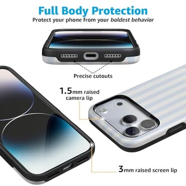 Casely iPhone 17 Pro Case | Blue Stripes | Sunday Best | Compatible with MagSafe | Bold Protective Design - Image 6