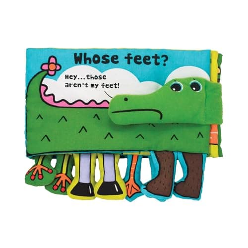 Melissa & Doug Soft Activity Baby Book - Whose Feet? Sensory Toys for Toddlers, Travel Toys for Toddlers Boys and Girls - Image 1