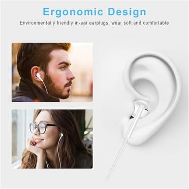 2 Packs-for iPhone Headphones Wired Earbuds/Earphones Nosie Reduction Built-in Microphone & Volume Control Headsets Compatible with iPhone 14/13/12/11/XR/XS/X/8/7/SE/Pro/Pro Max - Image 7