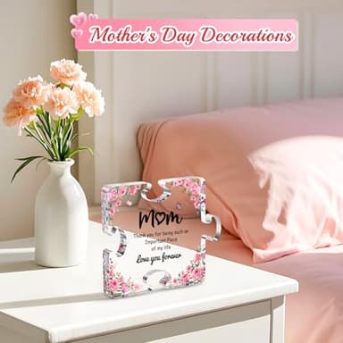 Mom Birthday Gifts, Stocking Stuffers Mom Christmas Gifts, Winzwon Personalised Paperweights Presents for New Mom, Mother in Law from Daughter Son, Mothers Day Acrylic Puzzle Home Office Decoration - Image 6