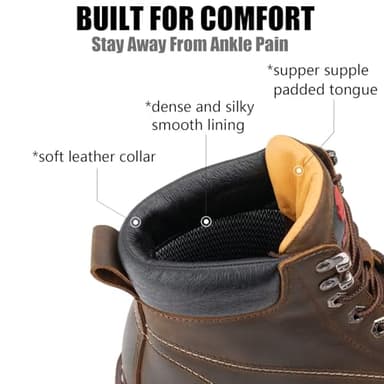 SUREWAY 6” Mens Heavy Duty Steel/Composite/Soft Toe Work Boots for Men,Goodyear Welt,Extremely Comfortable Durable Proved,Superior Oil/Slip Resistant,Thicker Leather,Wedge Sole,Moc Toe Work - Image 4