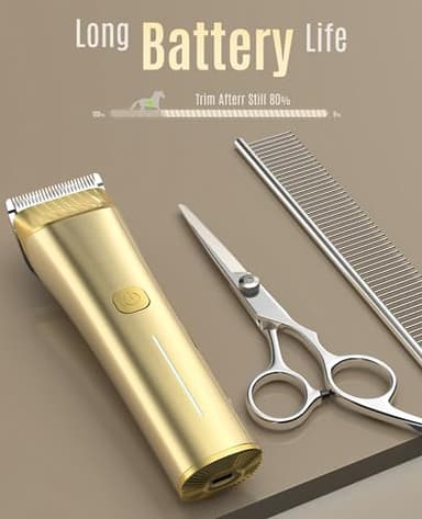 oneisall Cordless Horse Clippers,Low Noise 2 Speed Grooming Clippers,Horse Trimmer Shaver Kit for Matted Long Hair,Detachable Stainless Steel Blade Grooming Kit for Thick Coat - Image 7