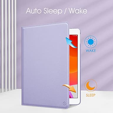 Fintie Rotating Case for iPad 9th Generation (2021) / 8th Generation (2020) / 7th Gen (2019) 10.2 Inch - 360 Degree Rotating Stand Cover with Pencil Holder, Auto Wake Sleep, Lilac Purple - Image 3