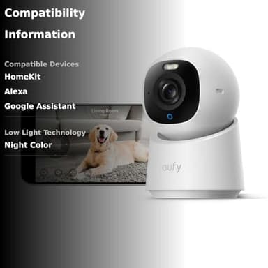 eufy Indoor Cam E30, Latest Generation, 4K UHD Security Camera, Pet/Dog/Baby Camera with Phone app, Color Night Vision, Human/Pet Auto Tracking, 360 Pan-Tilt, Works with Homekit - Image 3