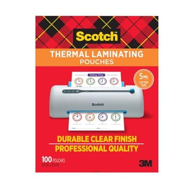 Scotch Thermal Laminating Pouches, 100 Count, Clear, 5 mil, Laminate Business Cards, Small Banners, Essays, Office or School Supplies, Fits Letter Size 8.9x11.4 in Paper - Image 9
