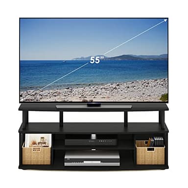 Furinno Jaya Large Entertainment Center Hold up to 55-in TV, Inches, Blackwood - Image 4