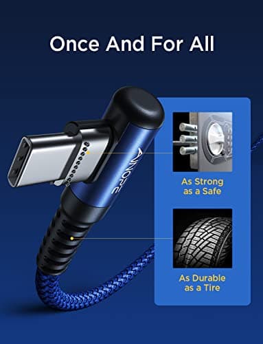 AINOPE [2 Pack 10FT] USB C Cable 3.1A C Charger Cable Fast Charging Right Angle Nylon Braided USB to USB C Compatible with Galaxy S22 S21 S10, Note 10 9 A51 LG G8 G7 Charging Cord - Image 8