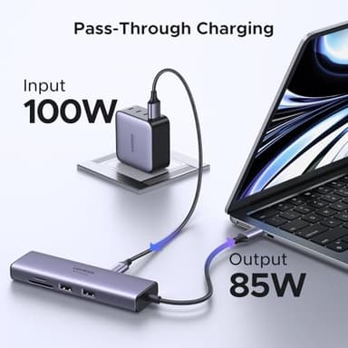 UGREEN Revodok 7 in 1 USB C Hub Gigabit Ethernet Adapter 4K@60Hz HDMI, 100W PD Charging, USB A Data Ports, SD/TF Card Reader Compatible with Mac M1, M2, M3, iPad, iPhone 15 Pro/Pro Max, Steam Deck - Image 4